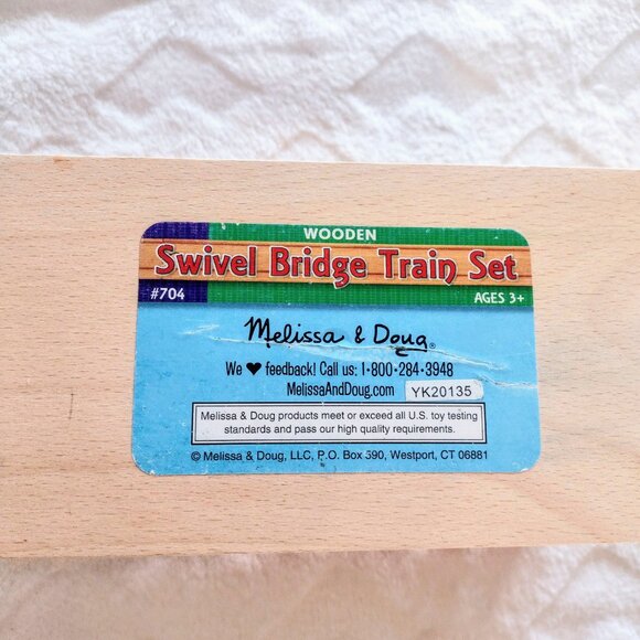 Melissa & Doug Swivel Bridge Wooden Train Set (47pc) - Picture 6 of 9